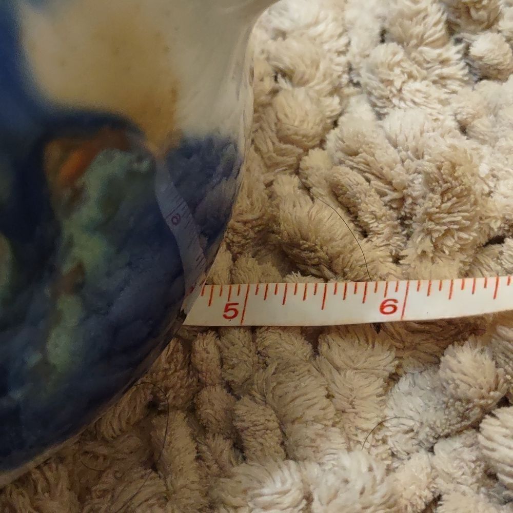 Kravec Studios Hand Thrown Pottery Blue‎ Abstract 3 hole vase or Candle Holder - Picture 3 of 5